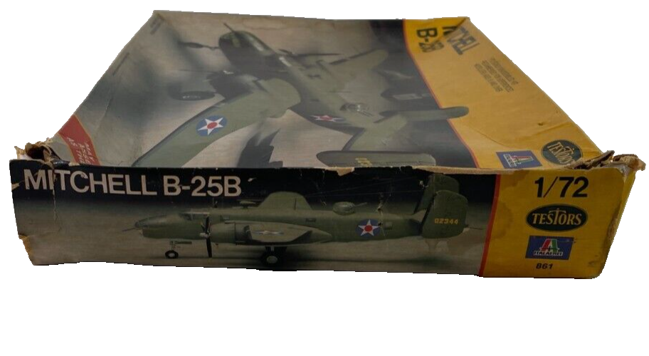 1/72 Testors Italeri Mitchell B-25B WWII US Bomber Model Kit 861 Open Box 2168