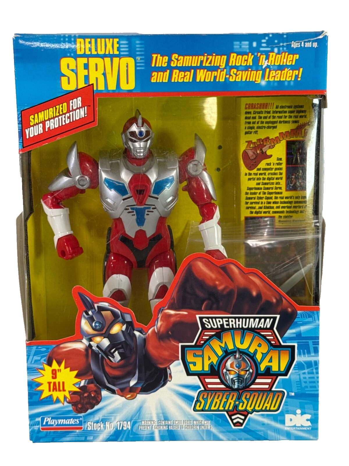 1994 Superhuman Samurai Syber-Squad Deluxe Servo 9” Figure Playmates Complete