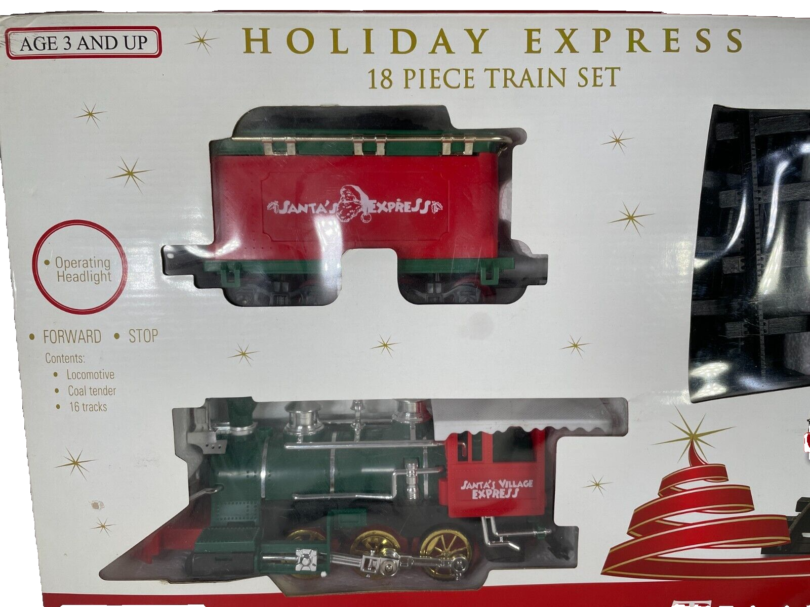 Christmas Time Holiday Express Train Set 18-Piece Santa's Village w/ Tracks