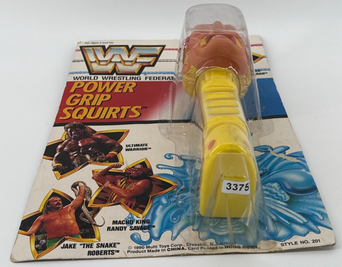 1990 WWF Hulk Hogan Power Grip Squirts MOC Water Toy Titan Sports WWE 3375 VTG