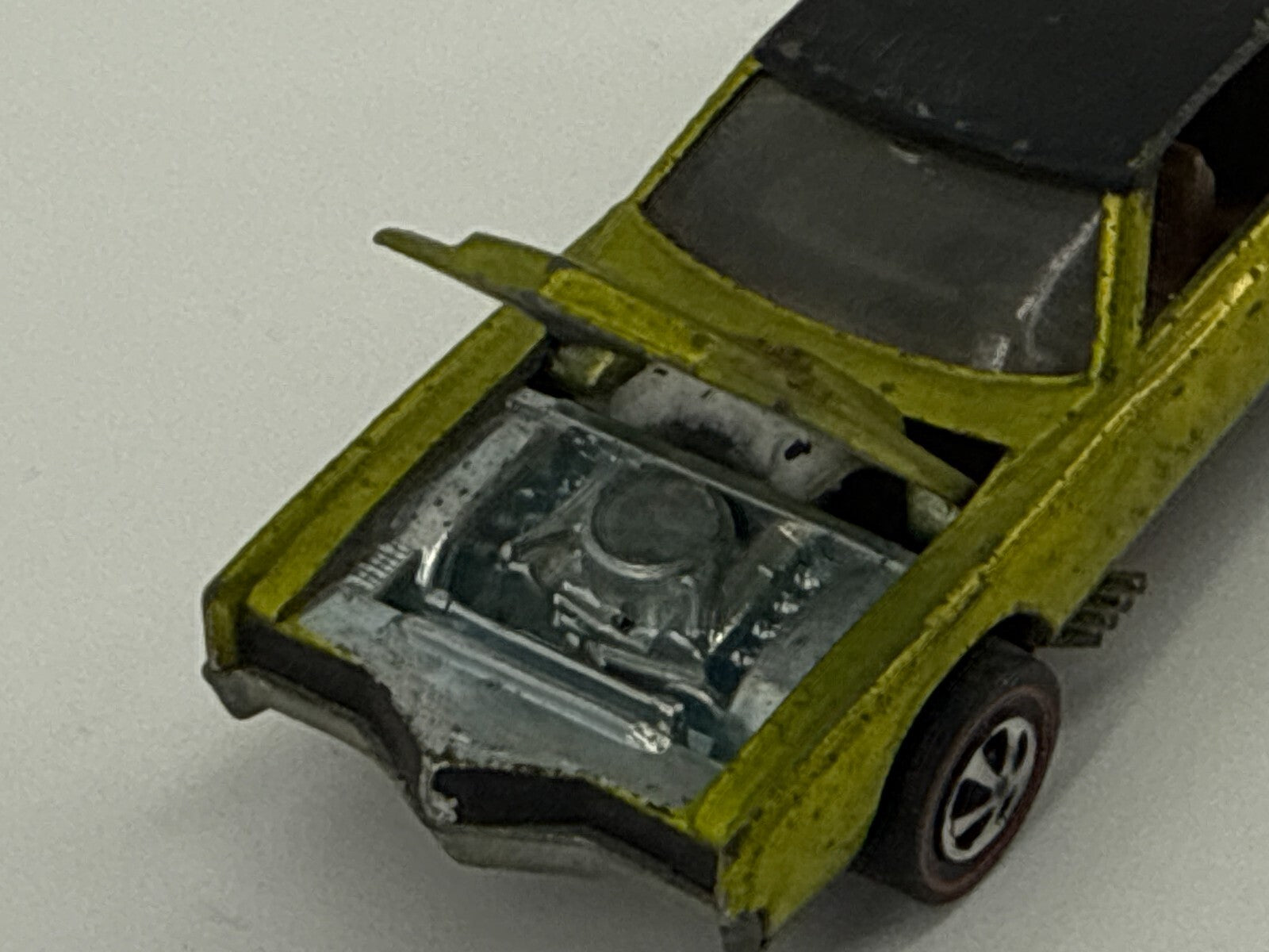 1968 Hot Wheels Redline Custom Eldorado HK Lime w/ Black Roof Loose Original