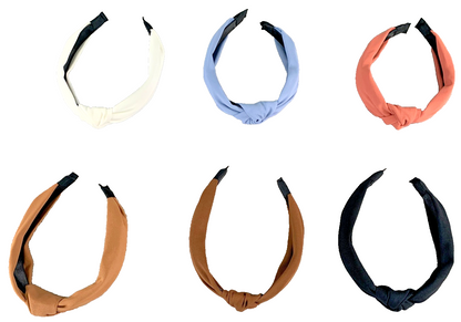 6PCS Knotted Headbands Women Girls Wide Hair Bands Solid Colors Turban Twist