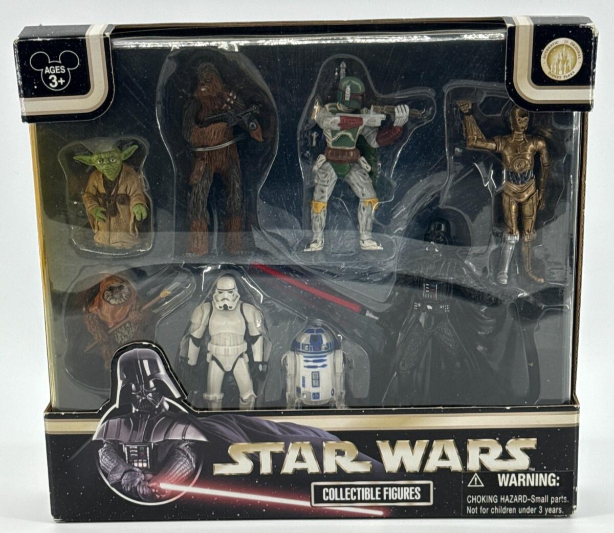 Disney Parks Star Wars Collectible Figures Set Yoda Vader Boba R2 C3PO RETIRED