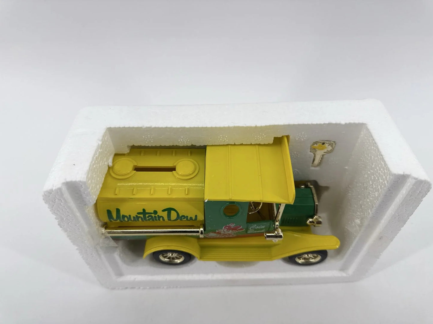 Golden Wheel Mountain Dew Tanker Coin Bank Model T w/ Key Apparel Clothing New