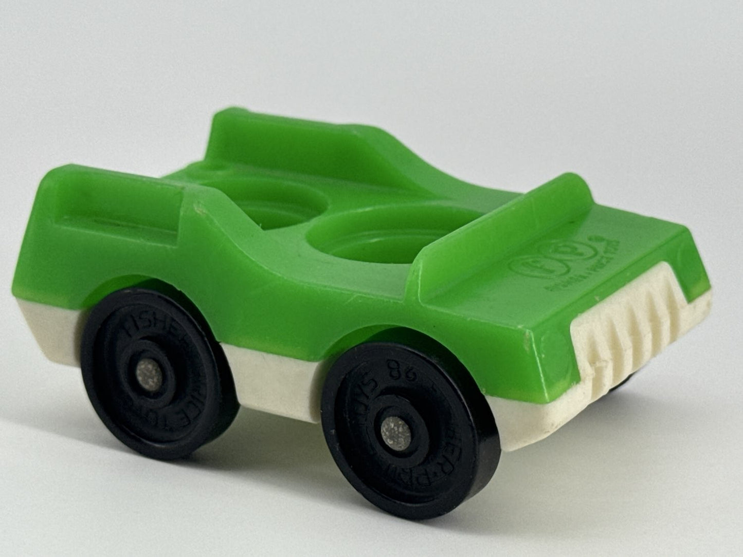 Fisher Price Little People Green & White 2 Seat Car Vehicle Toy