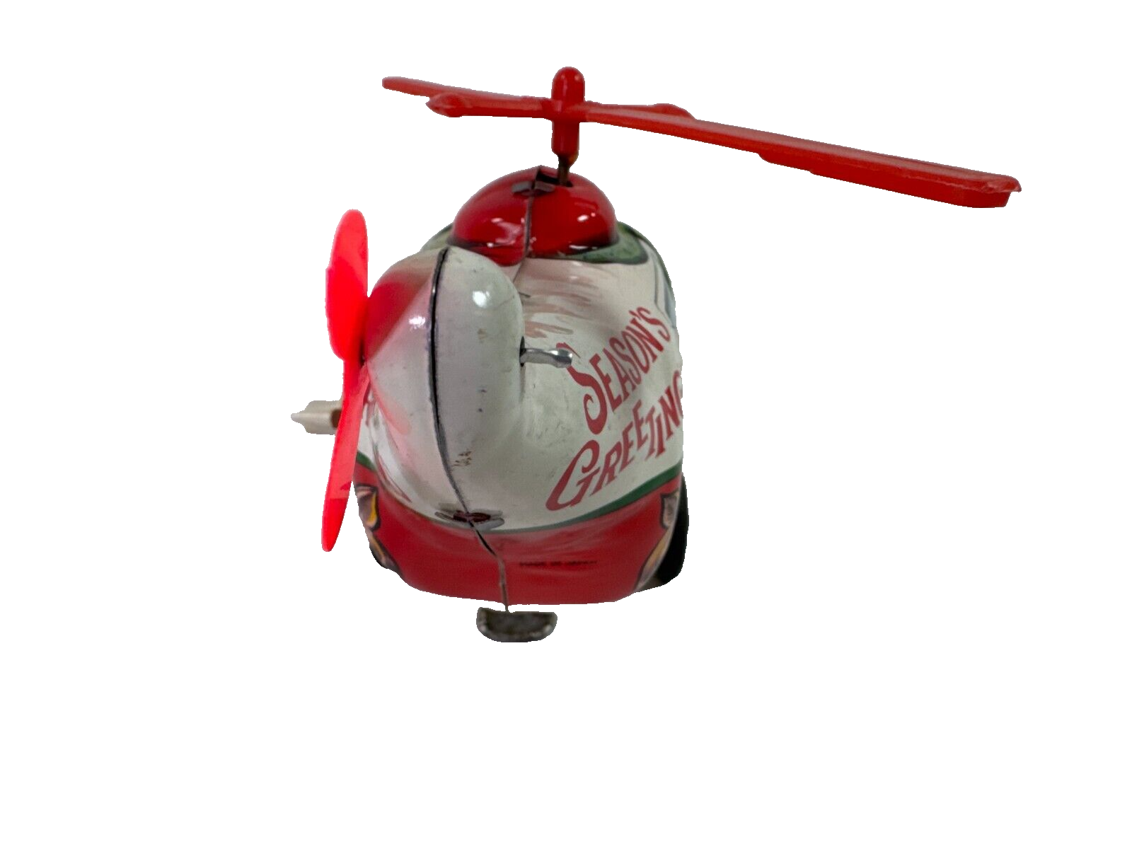 Yuletide Wind-Up Santa Copter Christmas Helicopter Tin Toy Best-Ever Decor