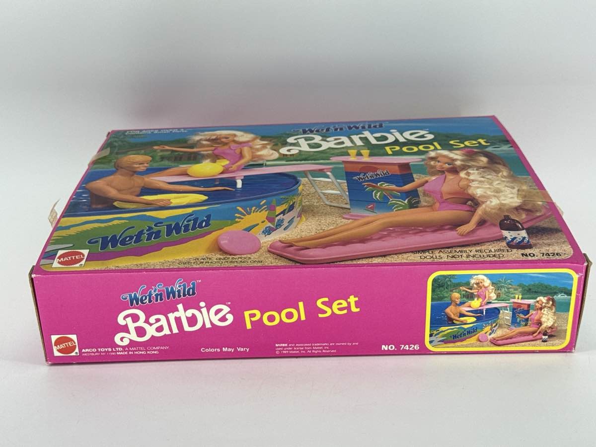 1989 Mattel Barbie Wet 'n Wild Pool Set w/ Box & Accessories
