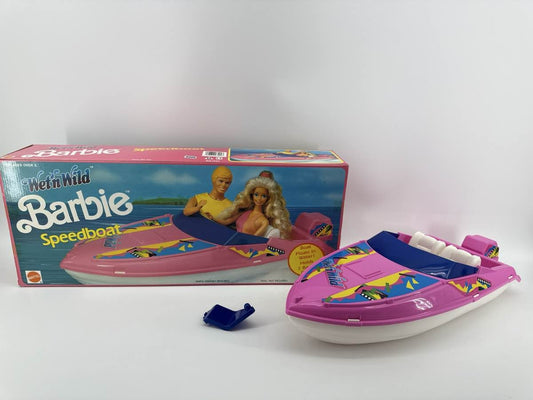 Barbie Wet 'n Wild Speedboat 1989 Mattel 7494 Toy Boat Pink