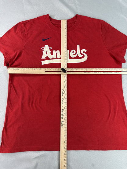 Nike Angels Sports Graphic Tee XL Red Cotton Short Sleeve Crewneck All Y2K
