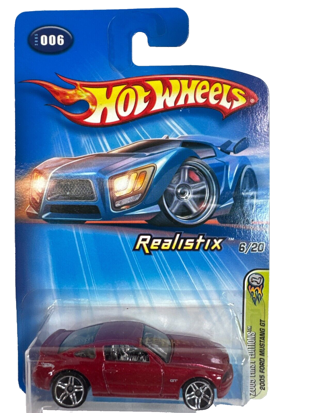 Hot Wheels Realistix 2005 First Editions Lot 6 Cars Mustang GT Chrome NIP