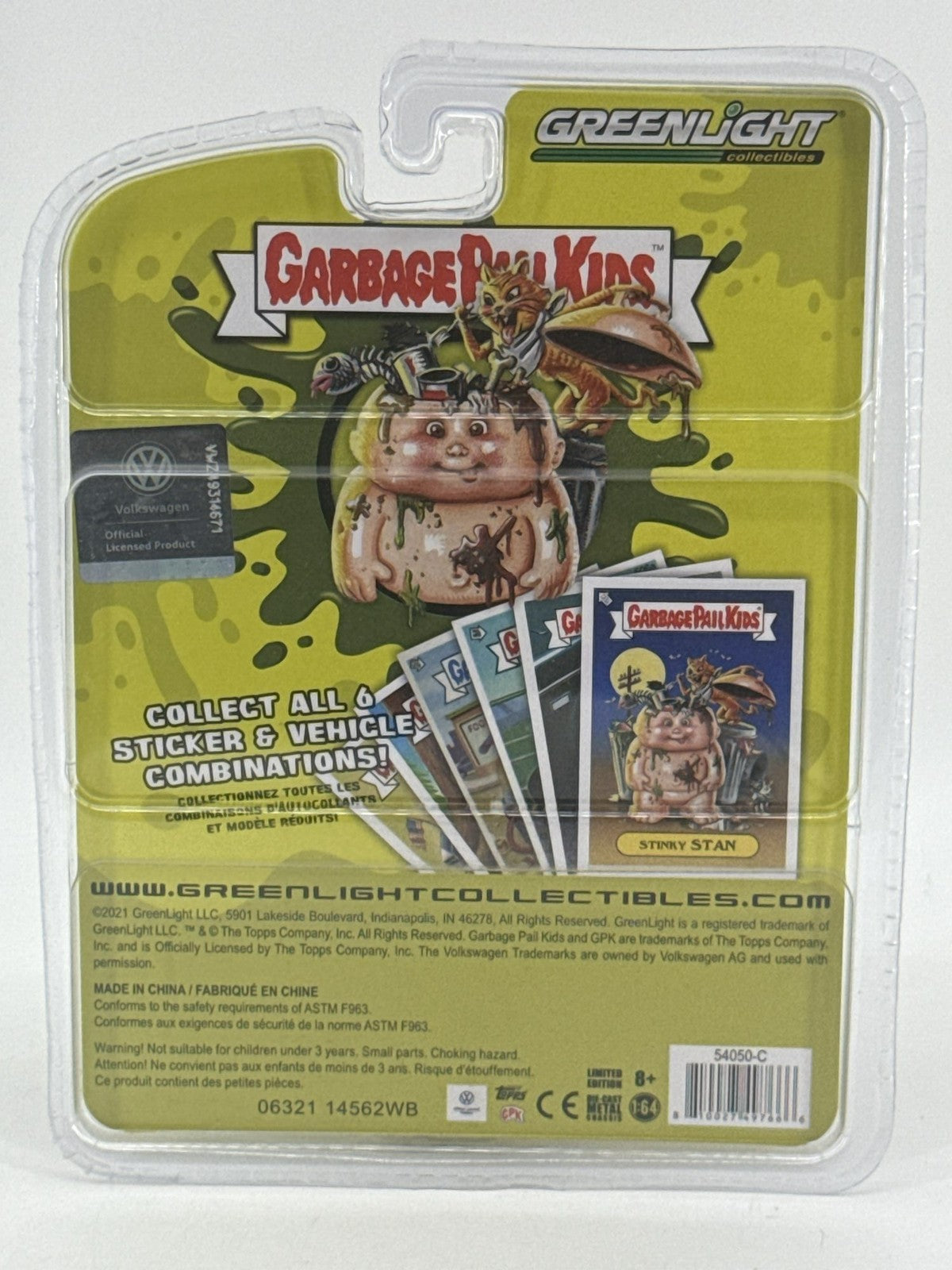 Greenlight Garbage Pail Kids Mauled Paul 1965 VW Panel Van 1:64 S3 Sticker