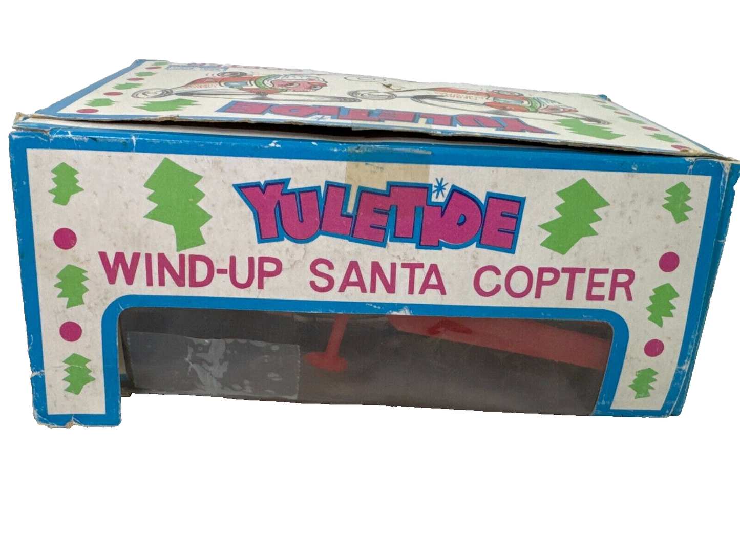 Yuletide Wind-Up Santa Copter Christmas Helicopter Tin Toy Best-Ever Decor