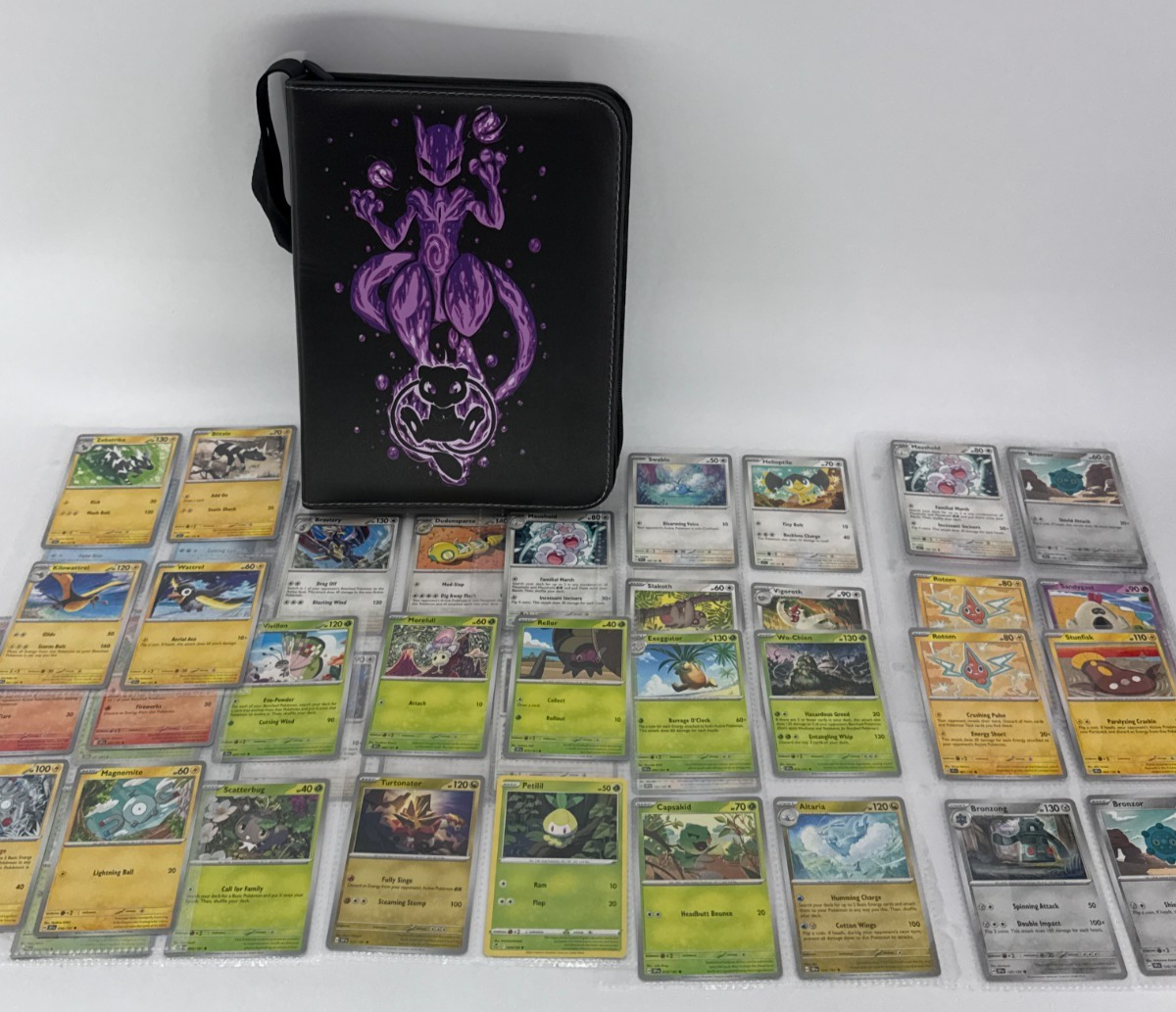 Pokémon Mewtwo Binder Lot 100+ Mixed Type Cards Grass Electric Psychic Bundle