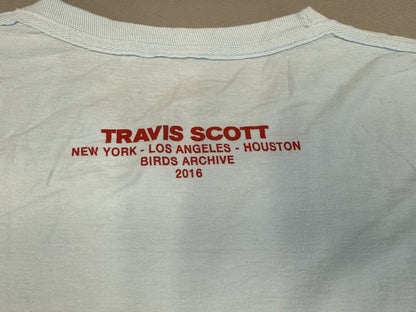 Travis Scott TS Birds Music Graphic Tee L White Long Sleeve 100% Cotton