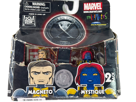 X-Men Minimates 2-Pack Magneto Mystique 2011 Marvel First Class MOC DST 3418