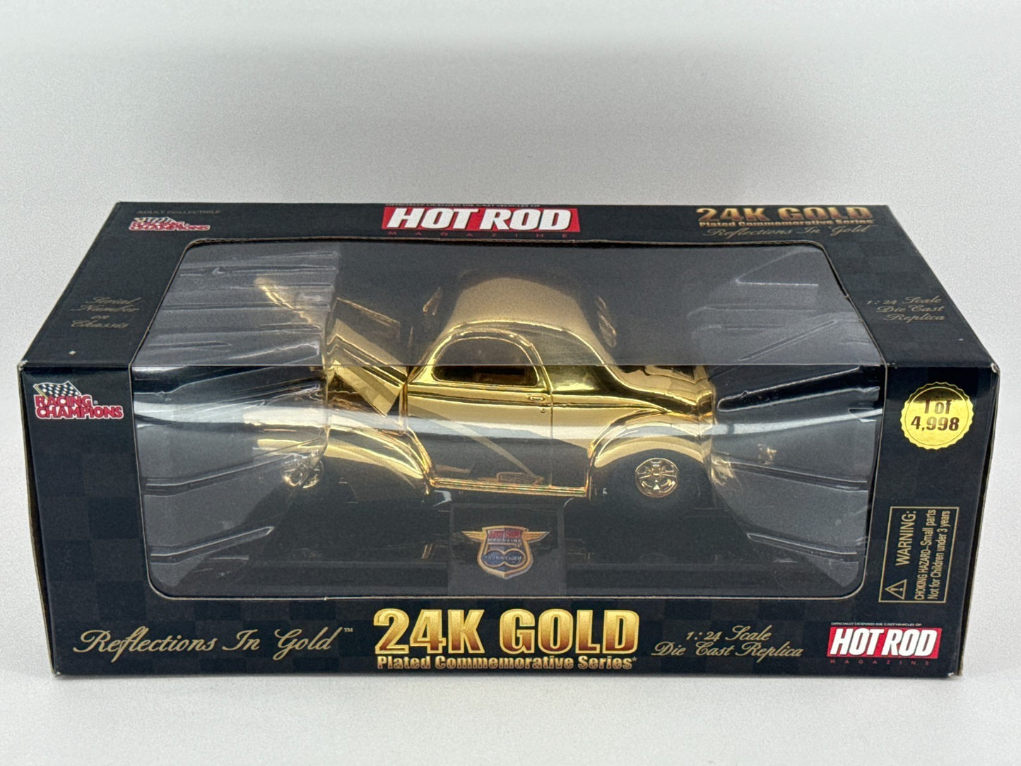 Racing Champions 1:24 24K Gold ‘40 Ford Coupe Diecast HOT ROD Magazine Ltd 1 of