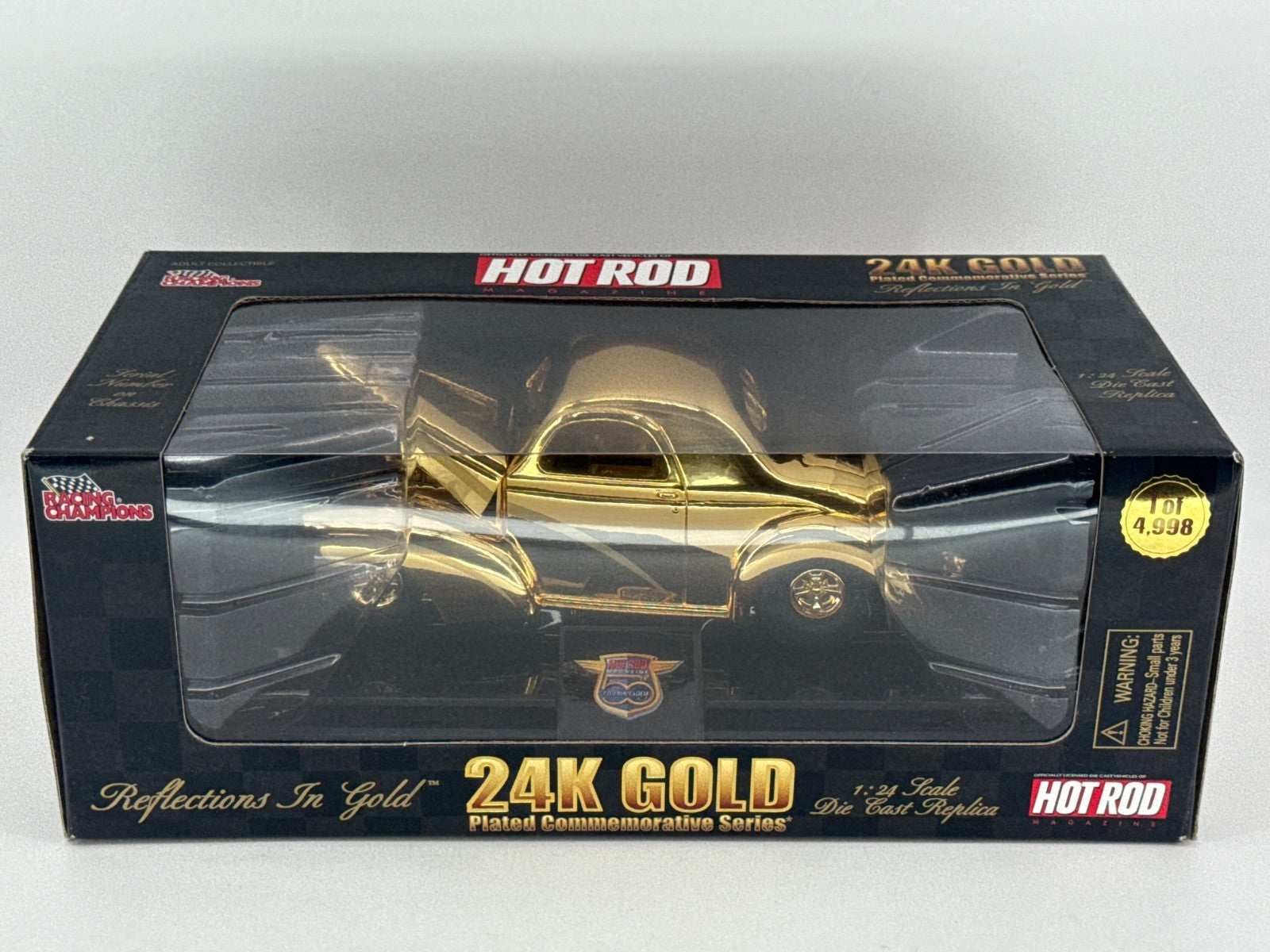 Racing Champions 1:24 24K Gold ‘40 Ford Coupe Diecast HOT ROD Magazine Ltd 1 of