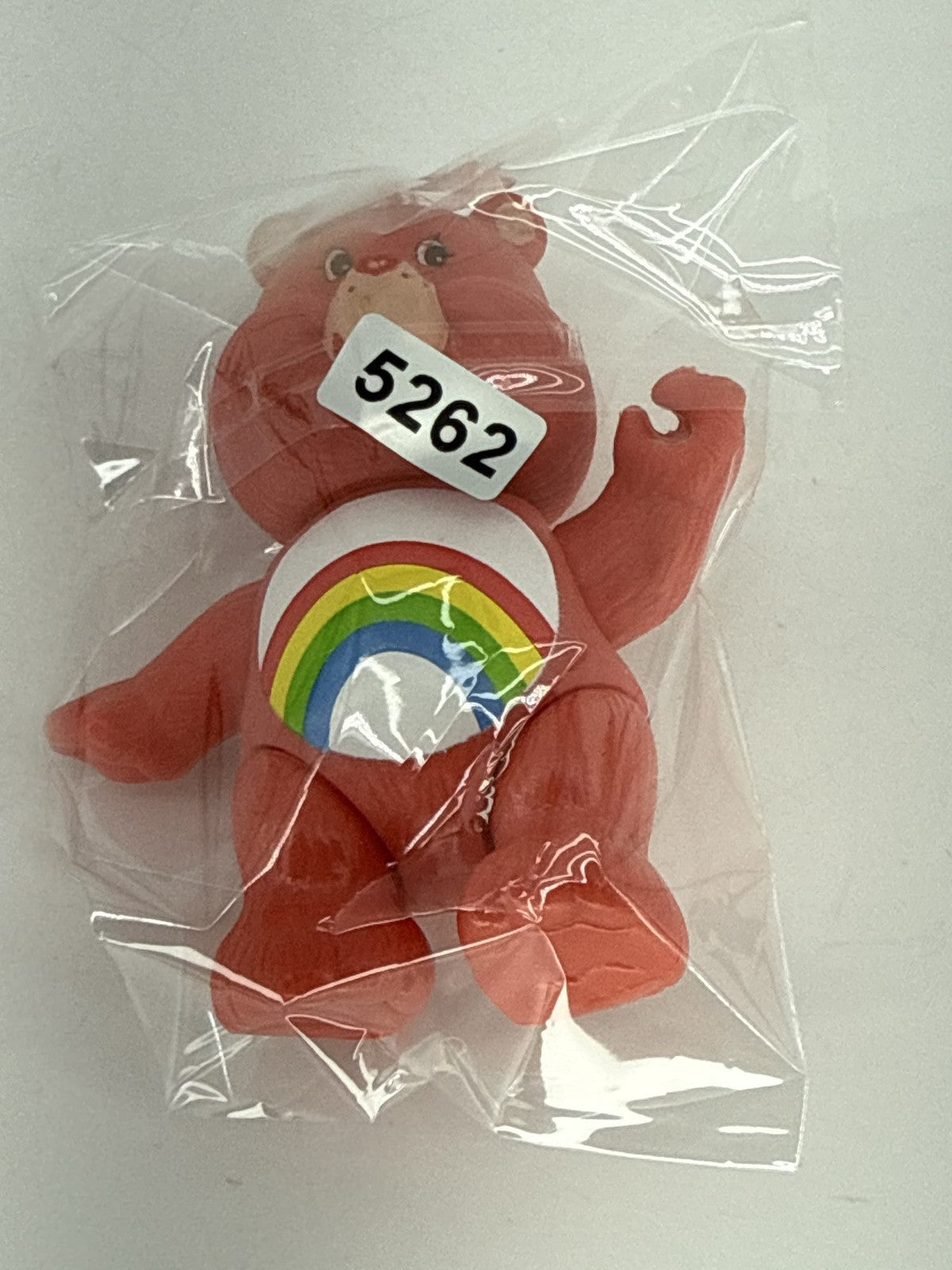 1983 Kenner Care Bears Cheer Bear Poseable PVC Figure Pink Rainbow 3.5