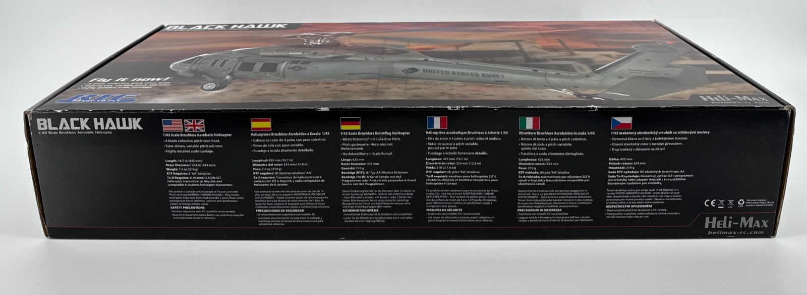 Heli-Max Black Hawk 1/43 RTF RC Helicopter TX610 LiPo 4 Blade Open Box NEW