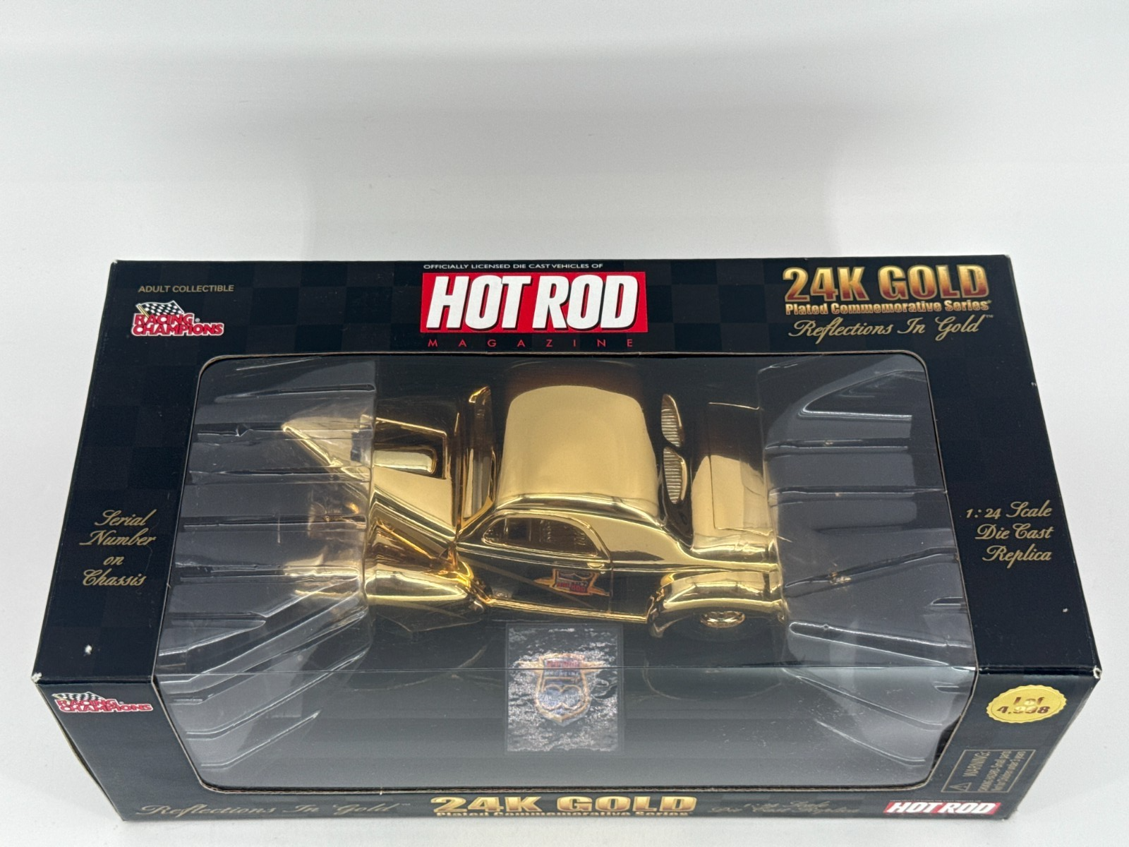 Racing Champions 1:24 24K Gold ‘40 Ford Coupe Diecast HOT ROD Magazine Ltd 1 of
