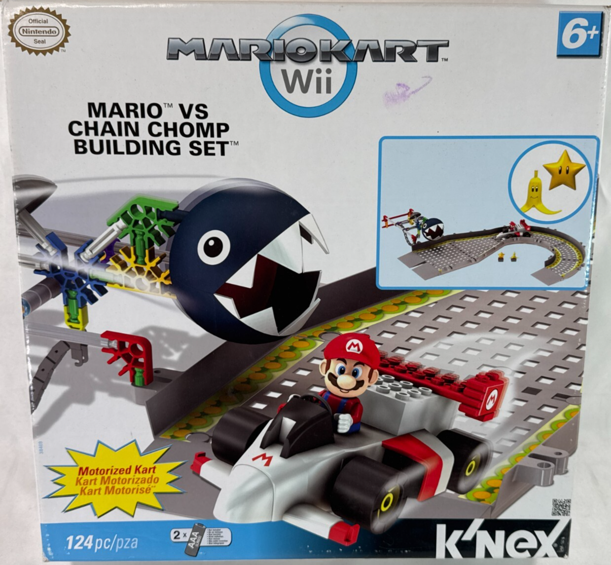 K'NEX Mario Kart Wii Mario vs Chain Chomp Building Set Incomplete Fair w/ Box