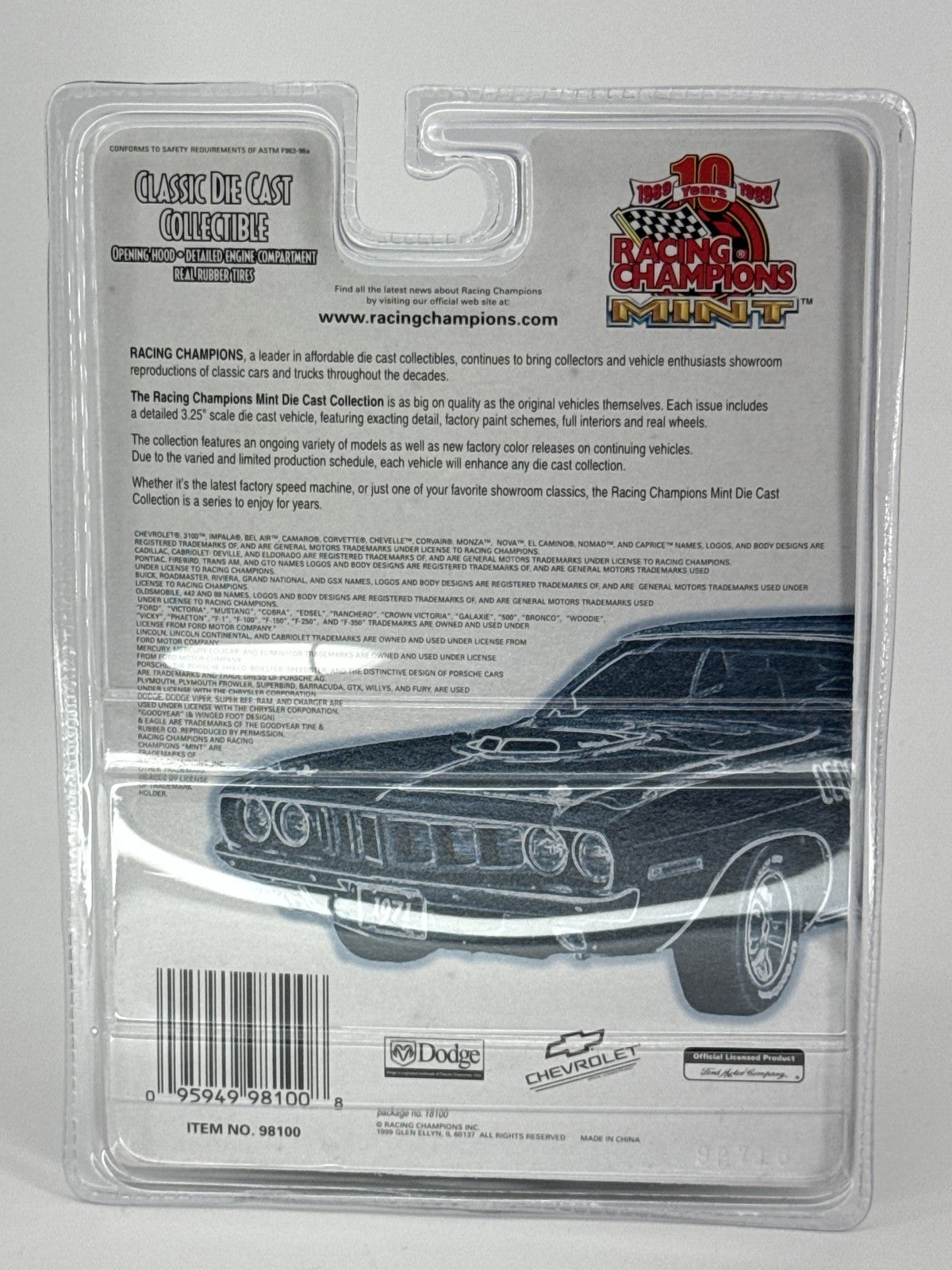 Racing Champions Mint '65 Ford Galaxie 500 Diecast 1:64 RARE 1 of 9,999