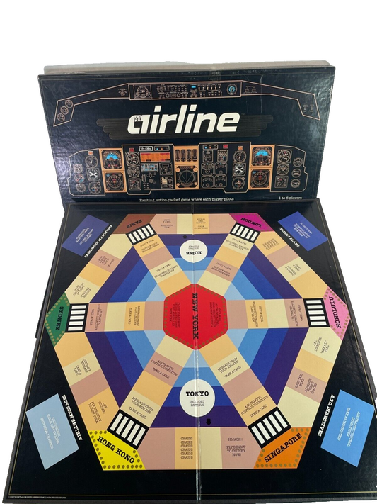 Airline Board Game Mulgara Complete Set Travel Theme 1-6 Players Vintage 1985