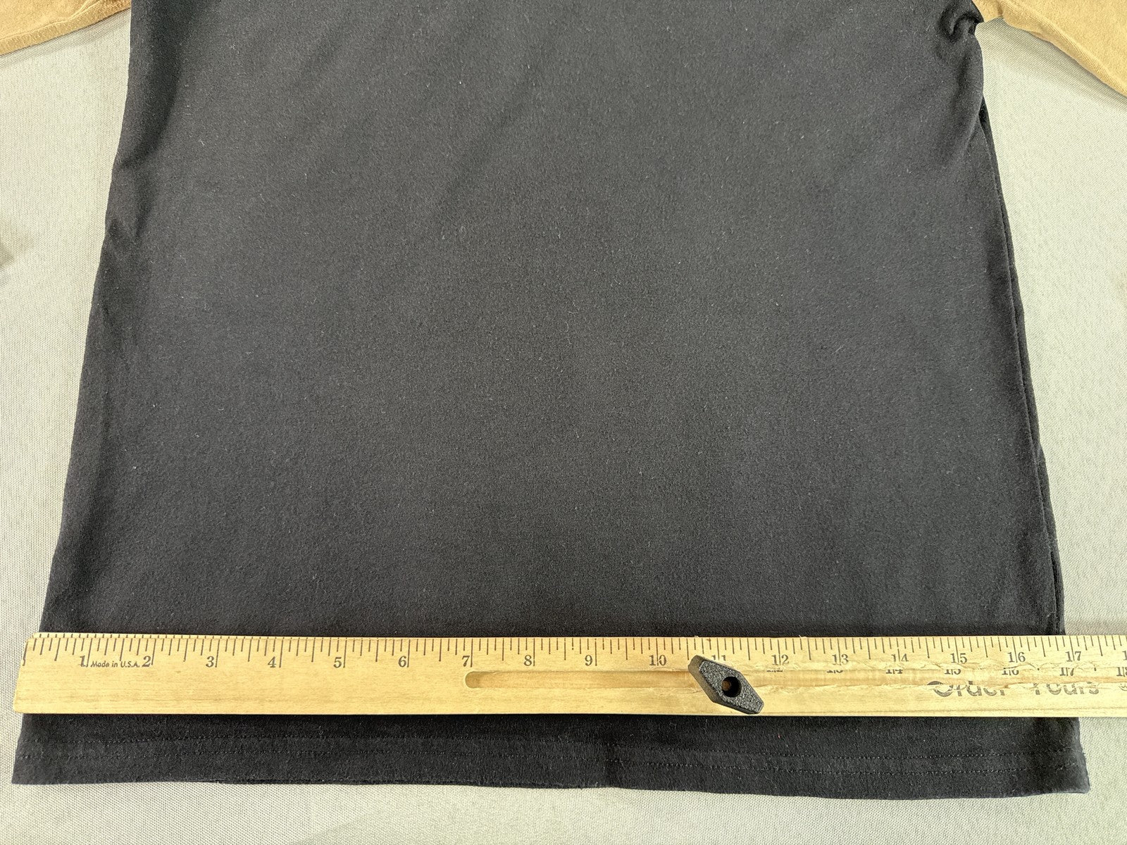 PLACE Raglan Long Sleeve Colorblock Two Tone Shirt L/G (10/12) Black Tan Men