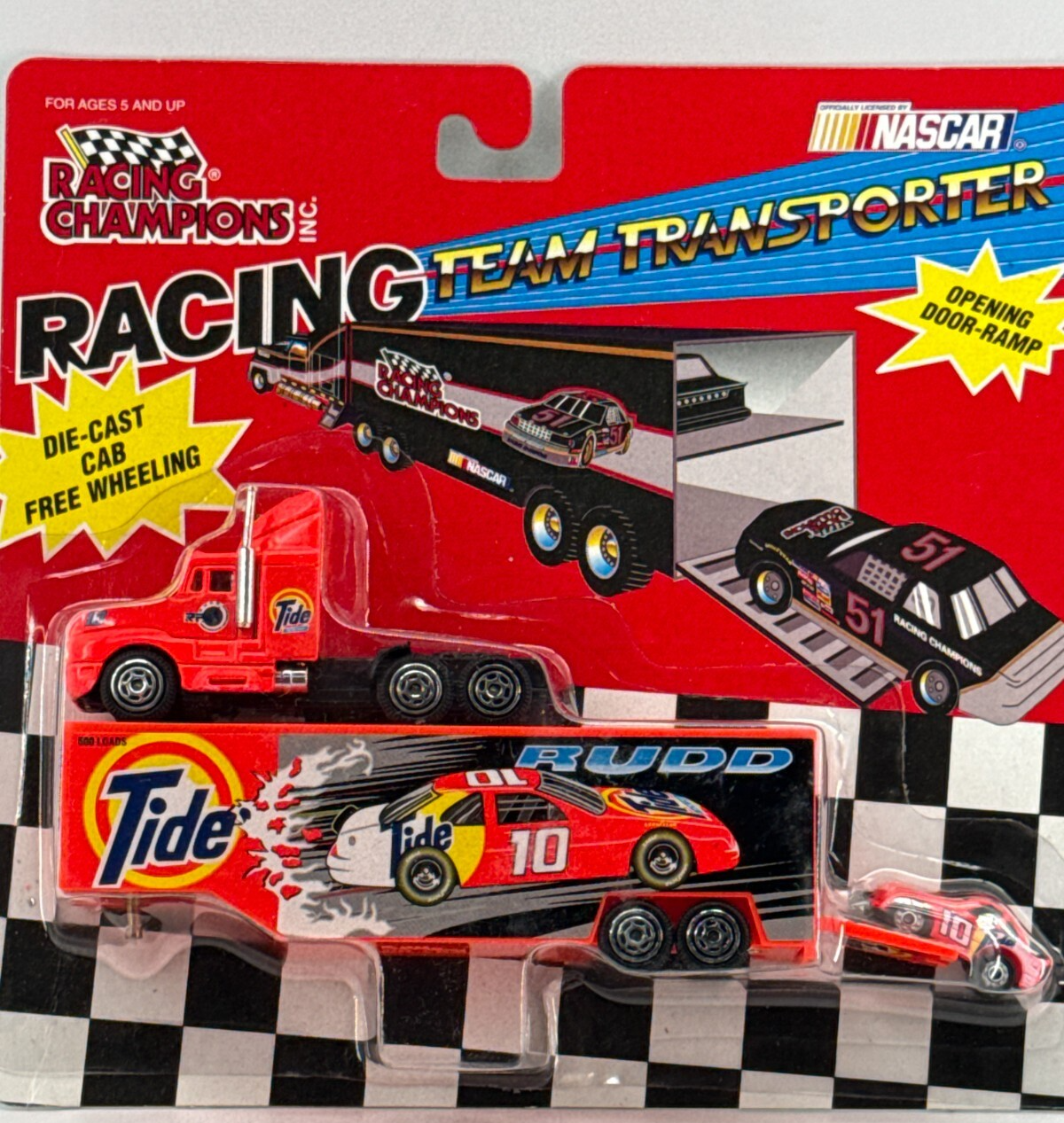 1996 NASCAR #10 Ricky Rudd Tide Racing Team 1/87 Diecast  Transporter & Car 