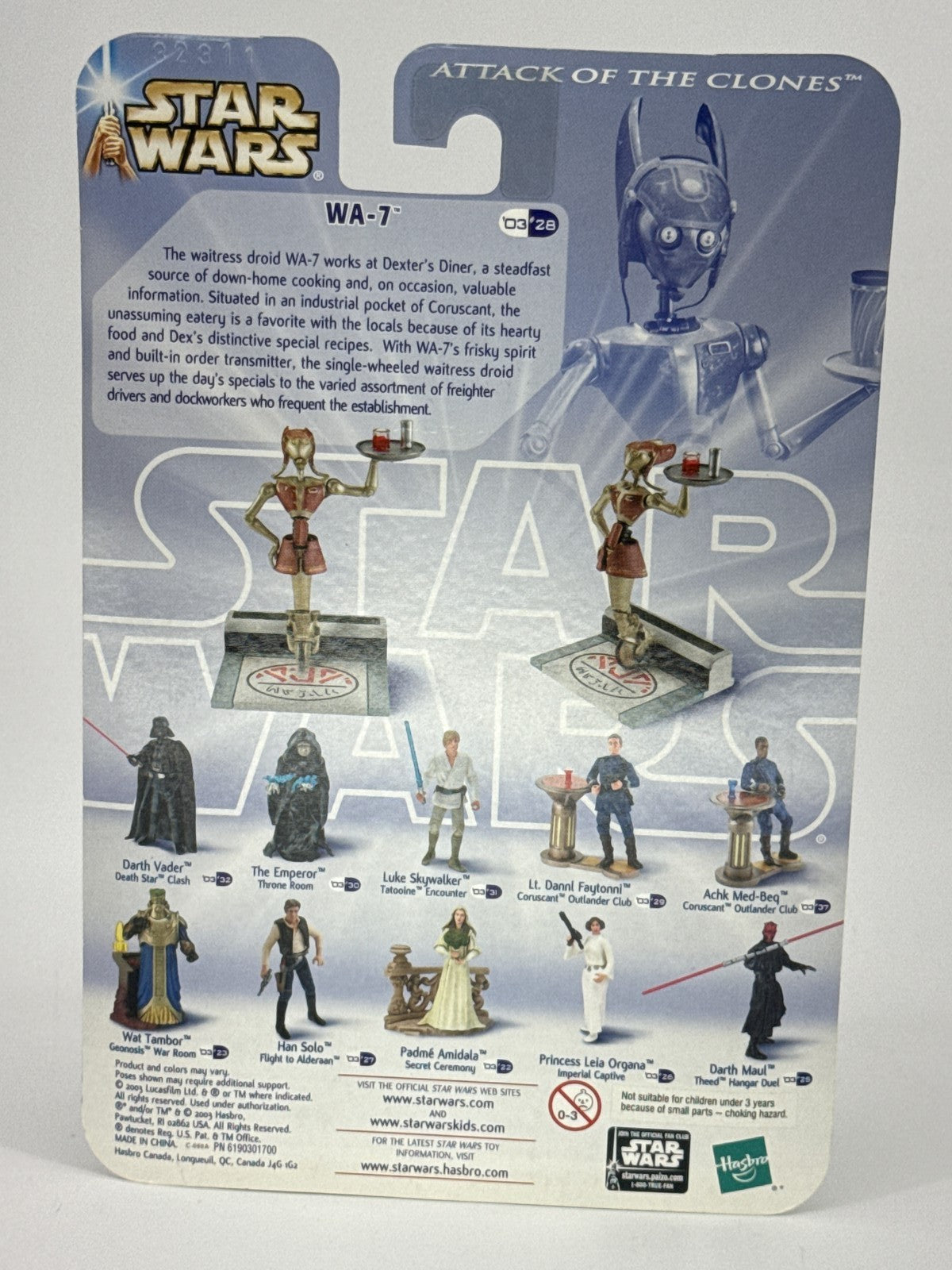 2003 Star Wars AOTC WA-7 Dexter's Diner Action Figure #28 Hasbro NIB