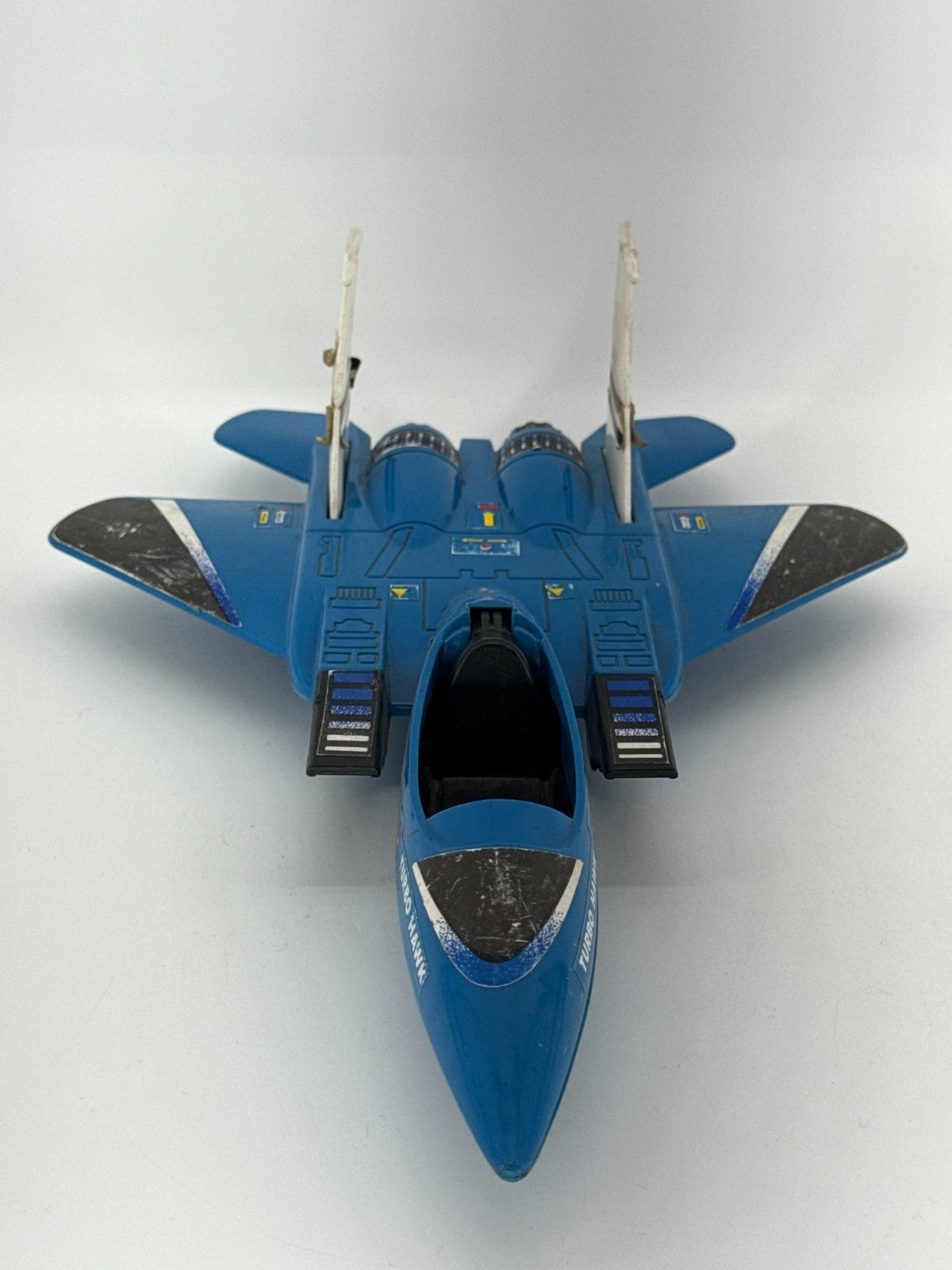 1982 Fisher-Price Turbo Hawk Jet Fighter Blue Toy Vintage 367 Quaker Oats Co.