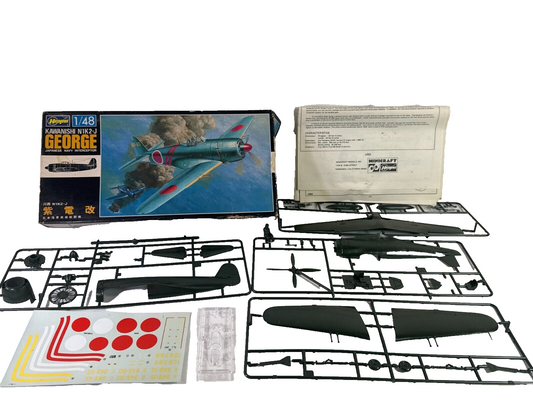 Vintage Hasegawa 1/48 Kawanishi N1K2-J "George" Model Kit (#U002-700) – WWII Jap