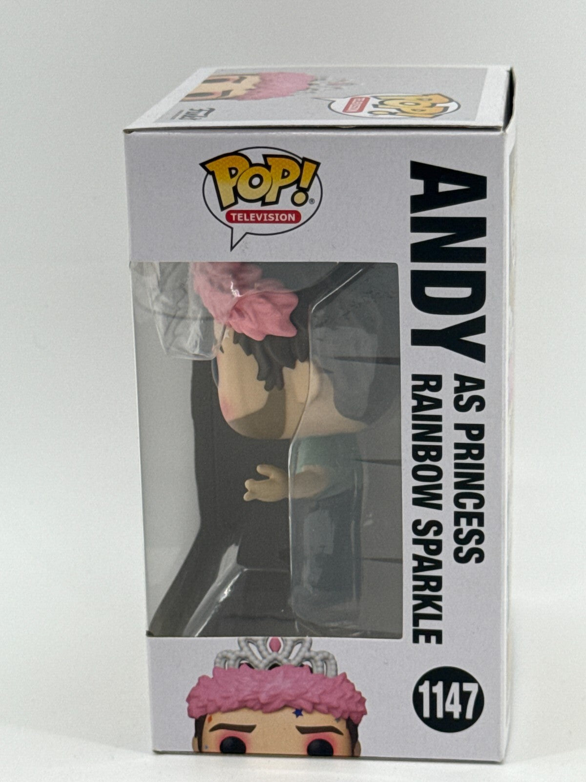 Funko Pop 1147 Parks and Rec Andy Princess Rainbow Sparkle Vinyl Figure NEW