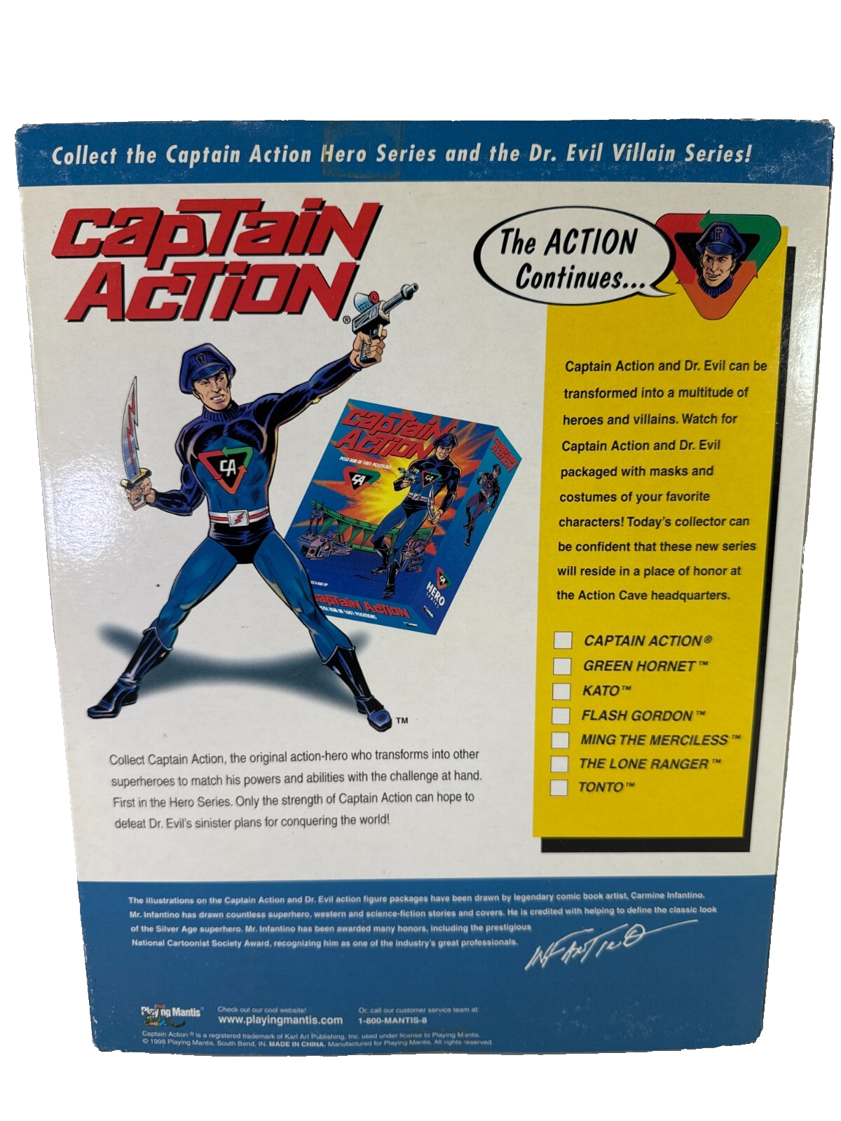 1998 Captain Action Dr. Evil Arch Enemy Figure Playing Mantis Villain Series MIB