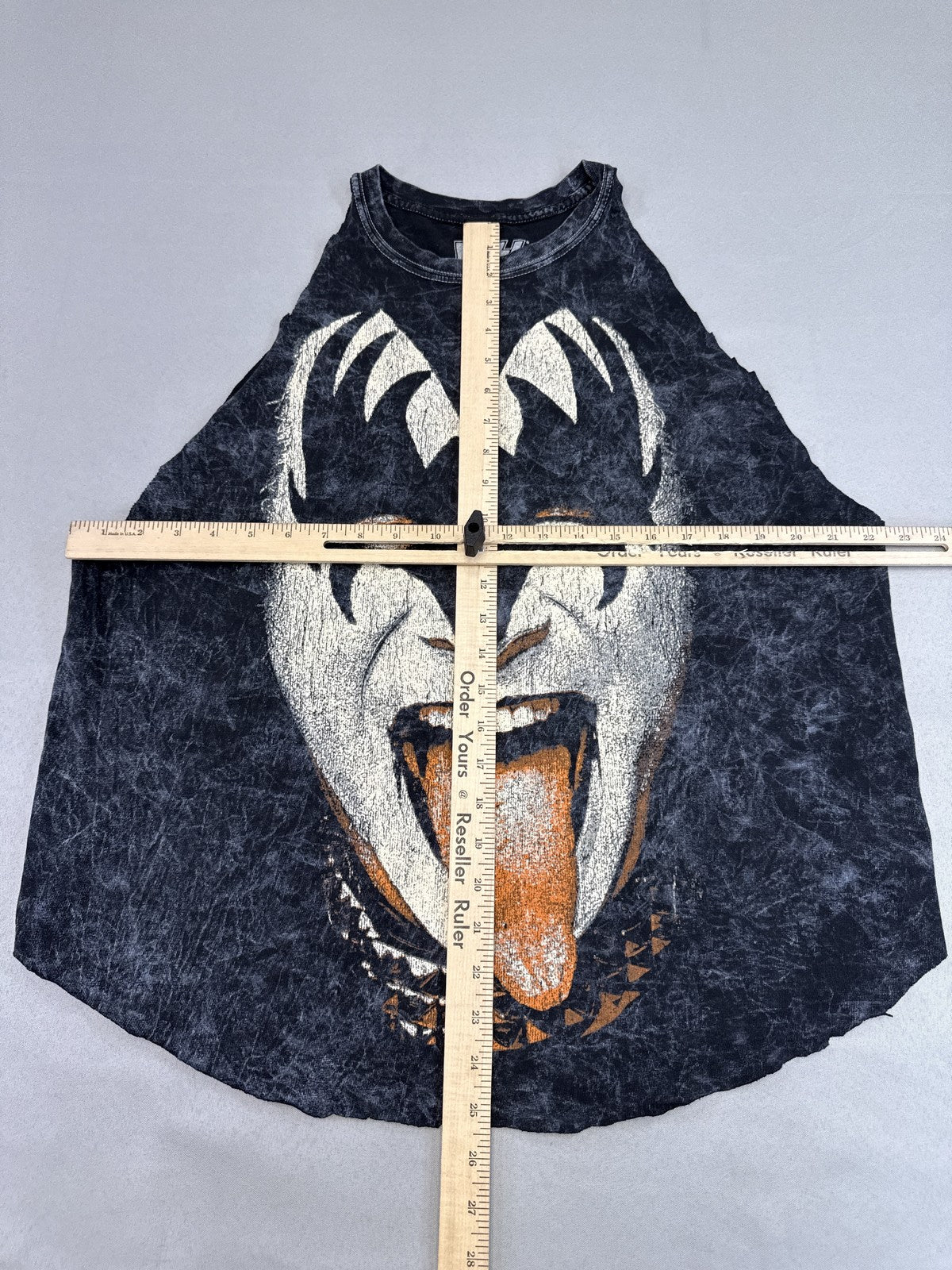 KISS Gene Simmons Music Tank Top L Black 100% Cotton Sleeveless Distressed