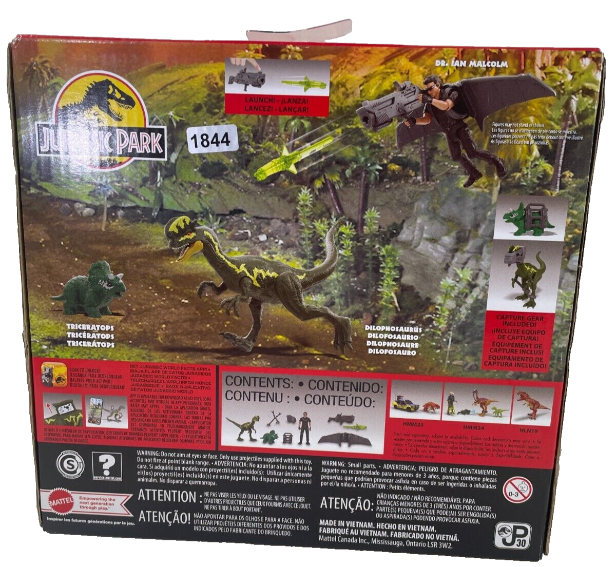 Jurassic Park Dr. Ian Malcolm Glider Escape Pack '93 Classic Dinosaur Set NEW 🎉