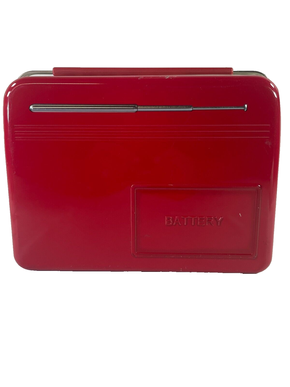1950s Style Retro Radio Tin Lunch Box The Silver Crane Co. Red Vintage