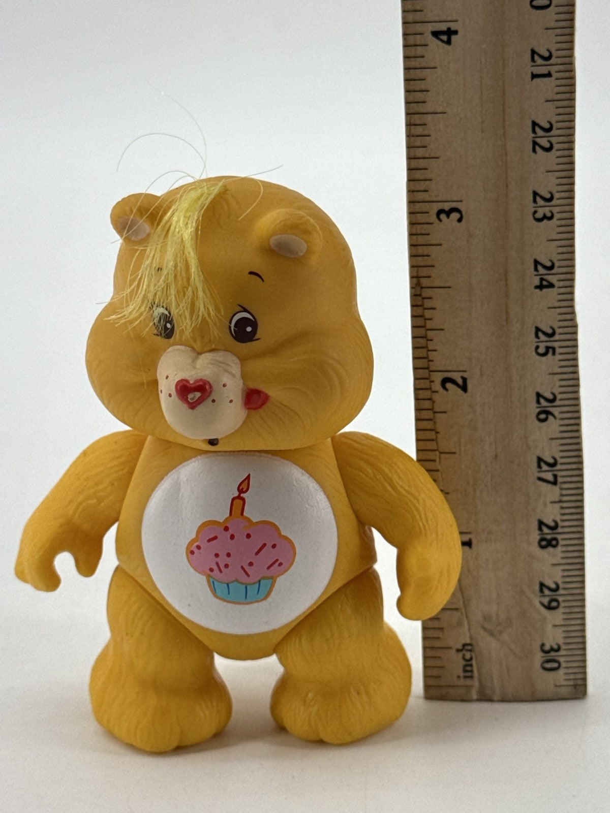 1983 Kenner Care Bear Birthday Bear Yellow Cupcake Poseable PVC Figure