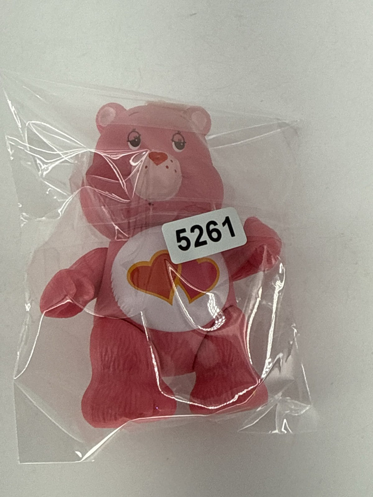 Care Bears Love A Lot Bear Figure Kenner 1983 PVC Pink Hearts 3