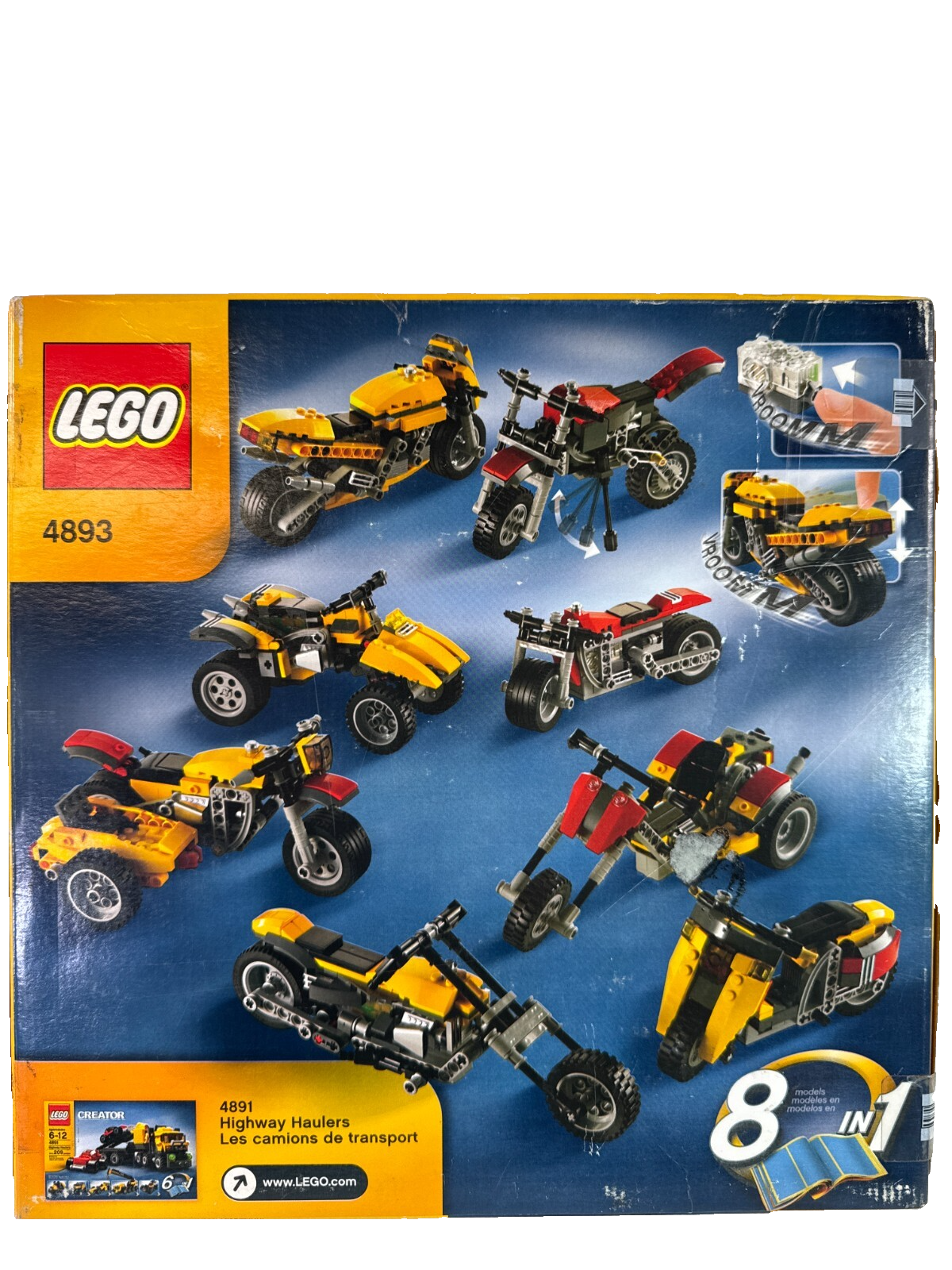 LEGO Creator 4893 Revvin' Riders Motorcycle Chopper 8in1 Sound Brick 360pcs Seal