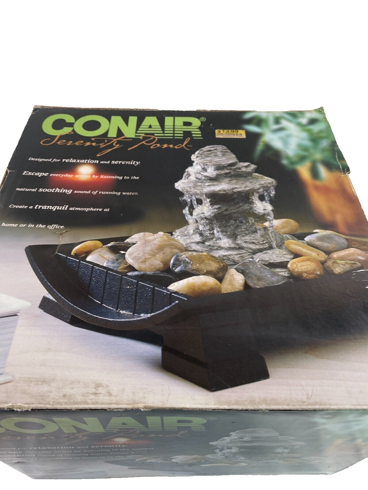 💧 Conair Serenity Pond Tabletop Fountain – Relaxing Waterfall w/ Stones & Pump!