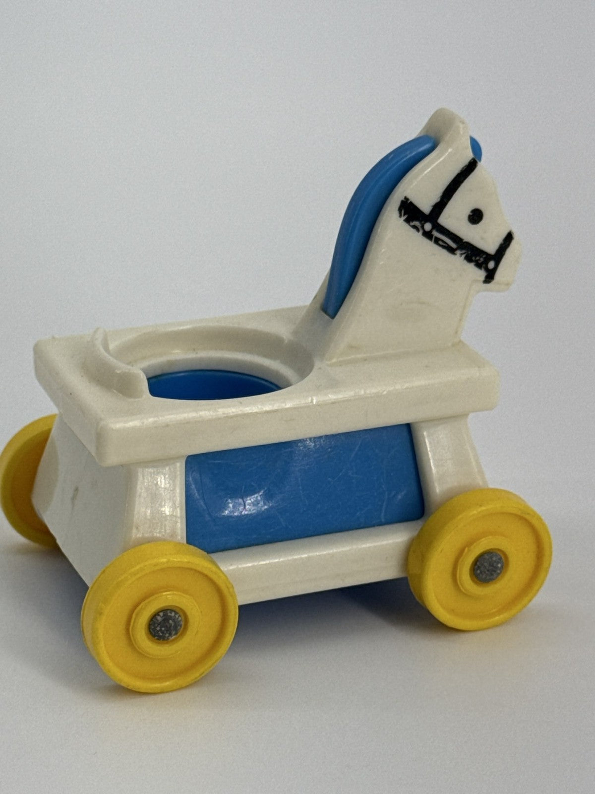 Fisher Price Little People Blue White Nursery Rocking Horse