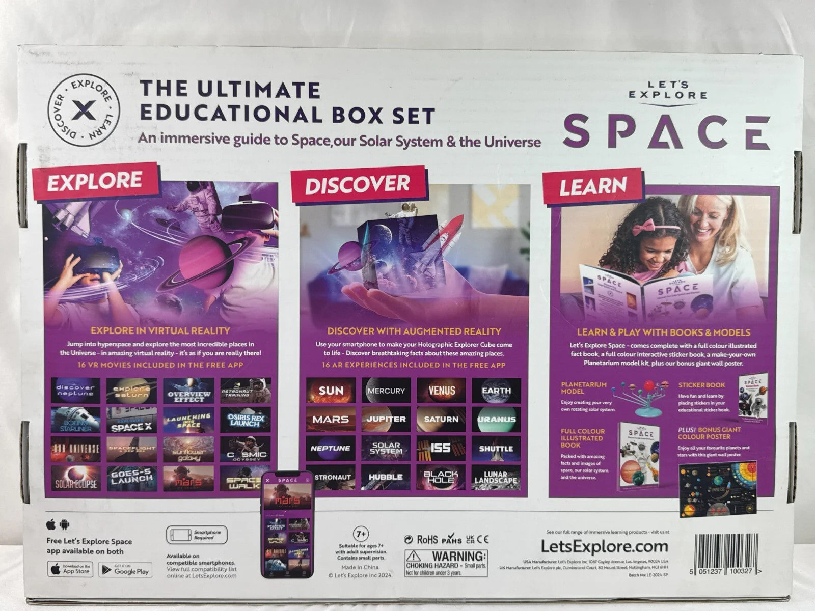 Let's Explore VR Headset Space STEM Kit Books Cube Model
