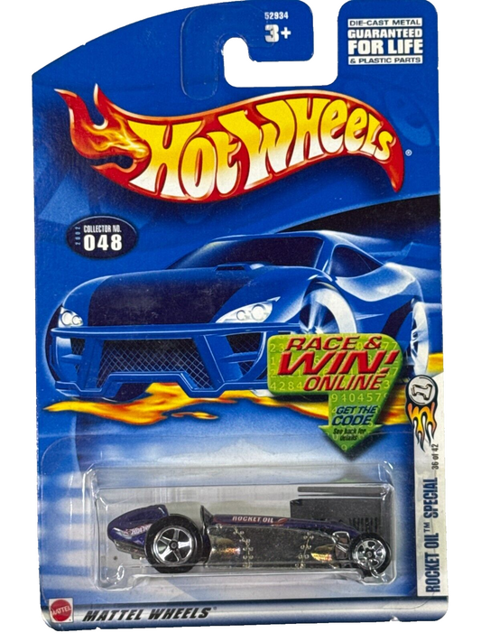Hot Wheels Rocket Oil Special #048 Race & Win Online Die-Cast Car Purple #1264