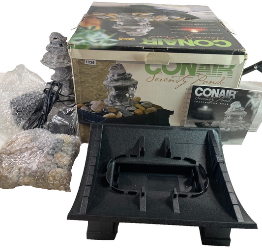 💧 Conair Serenity Pond Tabletop Fountain – Relaxing Waterfall w/ Stones & Pump!