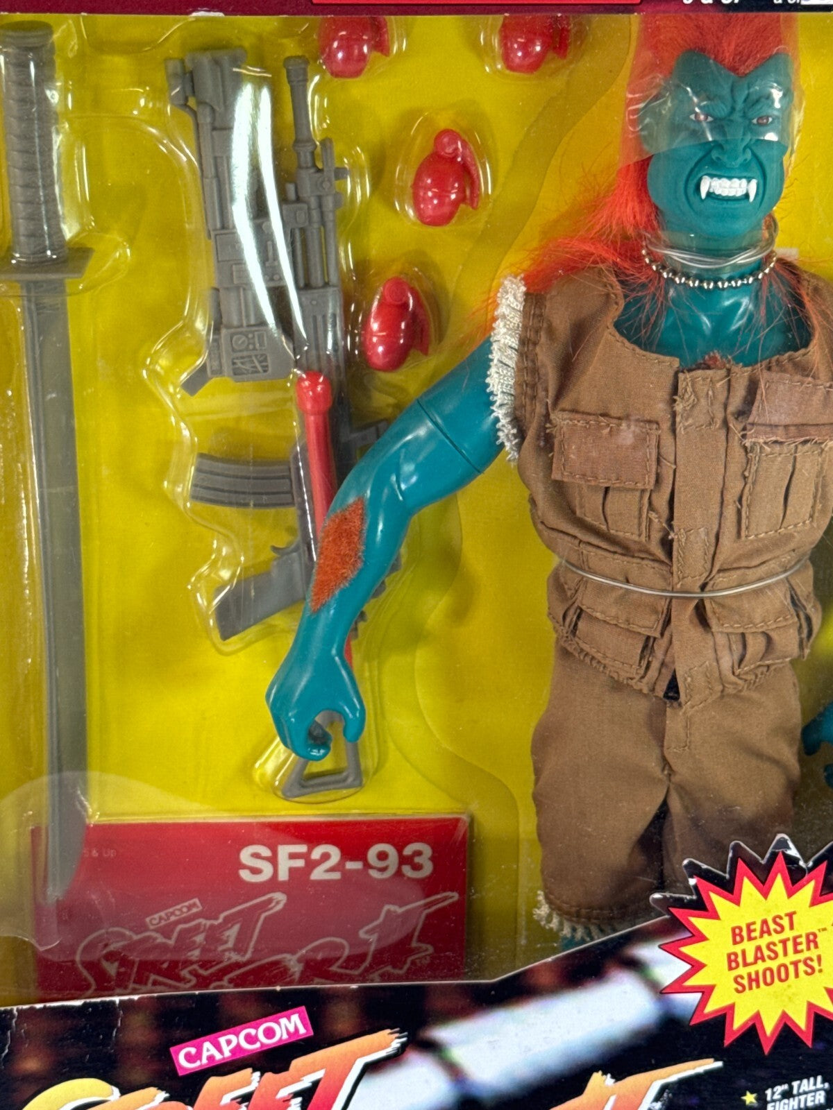 1993 Hasbro GI Joe Street Fighter II Blanka 12” Figure Capcom SF2 Beast Blaster
