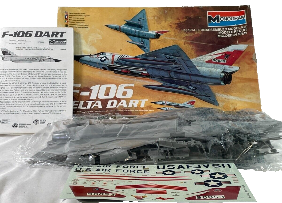 1983 Monogram Model Plane 1/48 F-106 Delta Dart Kit #5809 SEALED Air Force NEW