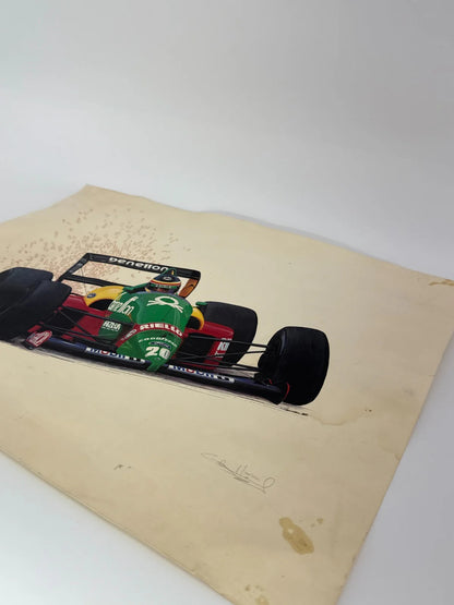 Benetton F1 Nannini Print Cademartori Signed Ltd 120 500 Racing Art Vintage LB6