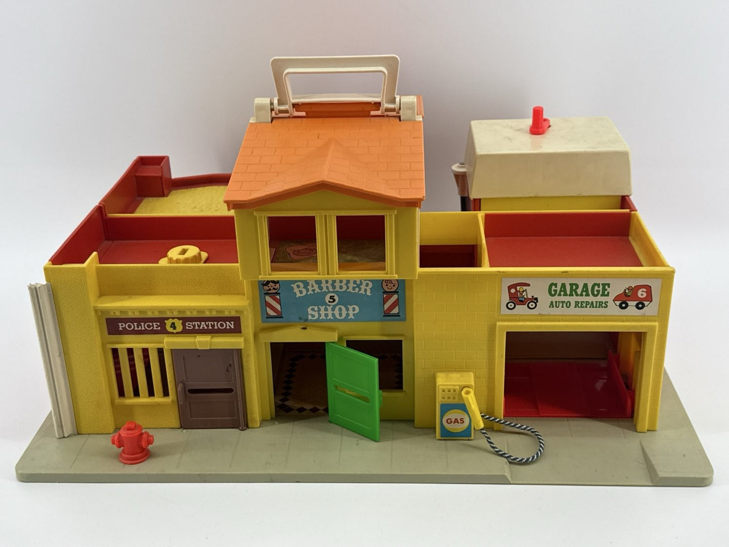 1973 Fisher Price Little People Village Fire House Post Office