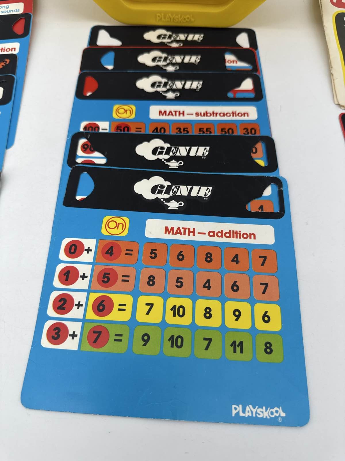 1981 Playskool Genie Electronic Toy Math Music Spelling Cards